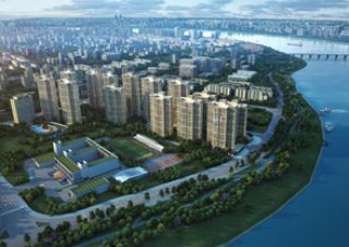 江南滨江府项目位于常德江南滨江大道捌海公馆旁