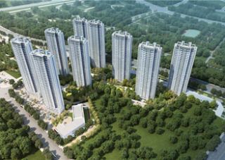 环球中心项目位于磨子山南路与沿湖南路交汇处（南津港大堤洞庭新城旁）