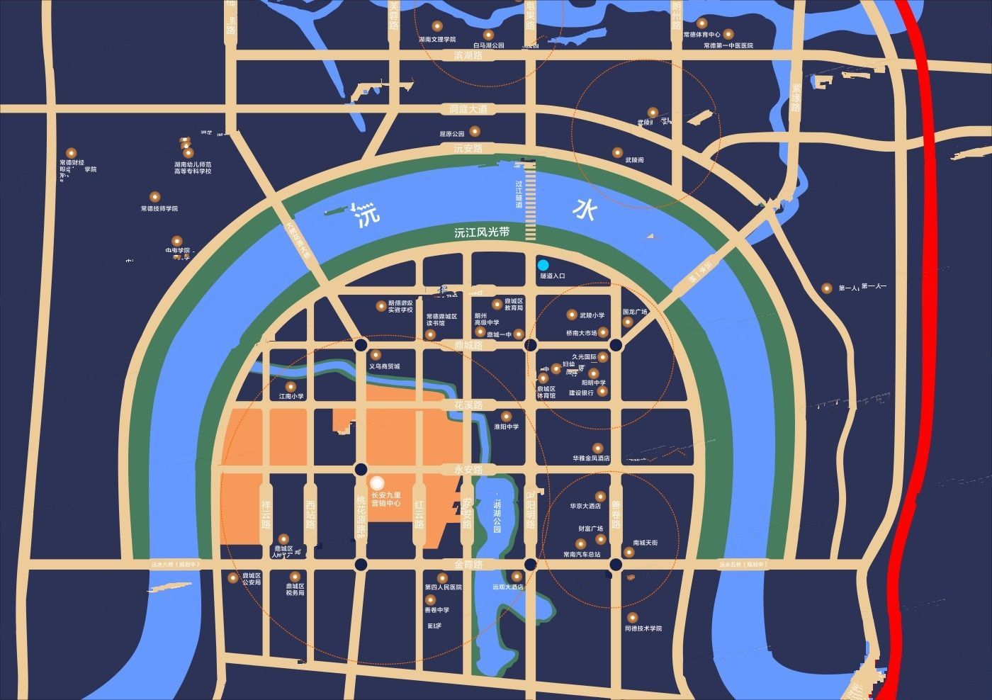 常德长安九里位于鼎城区桃花源大道与永安路交汇处,近期房价5150元/平米,后续将不定期为您带来常德长安九里房价走势等动态,包括开盘日期、团购优惠、户型图等信息。