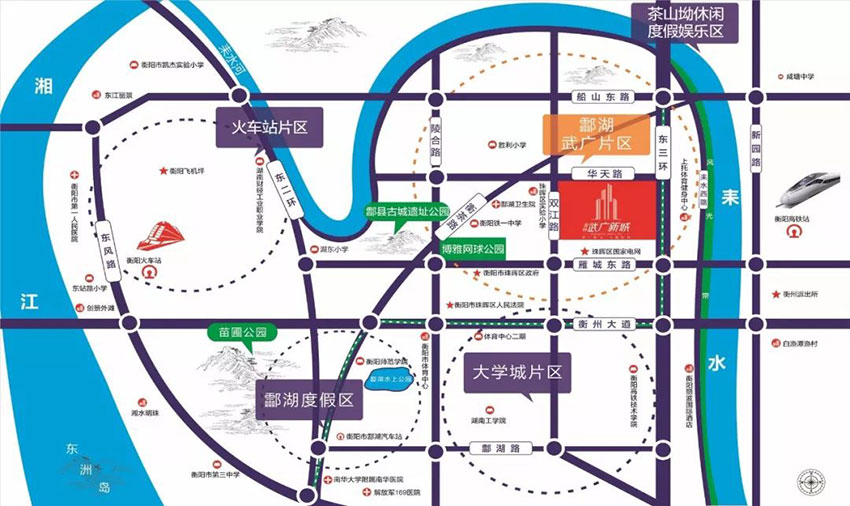 衡阳金钟武广新城位于珠晖区东三环与雁城东路交汇处,近期房价4350元/平米,后续将不定期为您带来衡阳金钟武广新城房价走势等动态,包括开盘日期、团购优惠、户型图等信息。