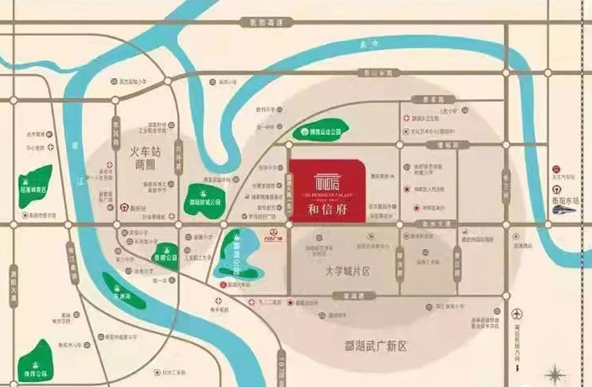 衡阳和信府位于珠晖区酃湖北路和衡州大道交叉汇处,近期房价5600元/平米,后续将不定期为您带来衡阳和信府房价走势等动态,包括开盘日期、团购优惠、户型图等信息。