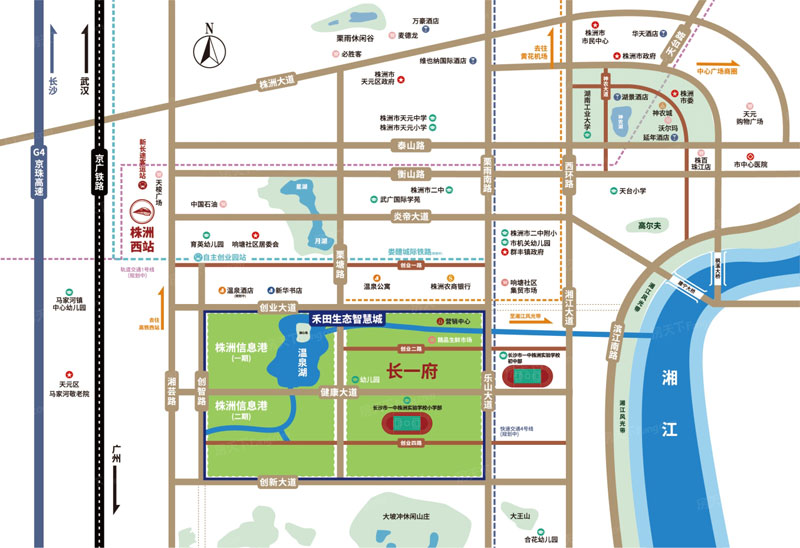 株洲禾田生态智慧城&middot;长一府位于天元创业大道与栗雨南路交汇处,近期房价6000元/平米,后续将不定期为您带来株洲禾田生态智慧城&middot;长一府房价走势等动态,包括开盘日期、团购优惠、户型图等信息。