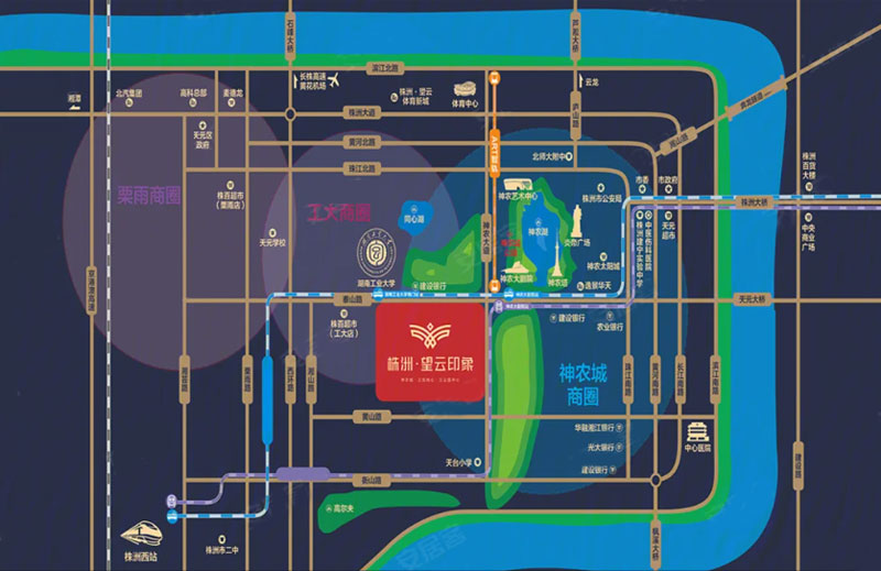 株洲望云印象位于天元泰山路与神农大道交汇处（神农大剧院对面）,近期房价6800元/平米,后续将不定期为您带来株洲望云印象房价走势等动态,包括开盘日期、团购优惠、户型图等信息。