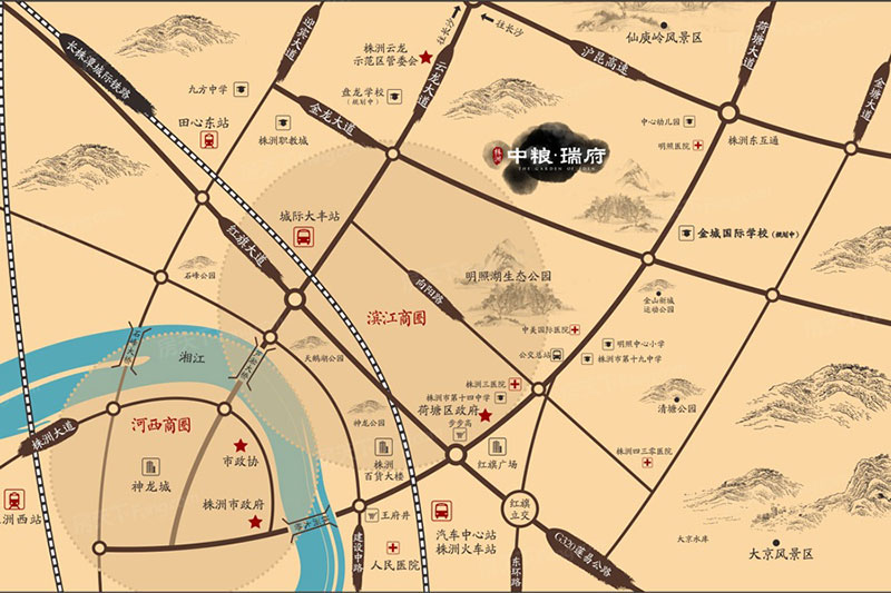 株洲中粮瑞府位于荷塘金龙路288号,近期房价4800元/平米,后续将不定期为您带来株洲中粮瑞府房价走势等动态,包括开盘日期、团购优惠、户型图等信息。