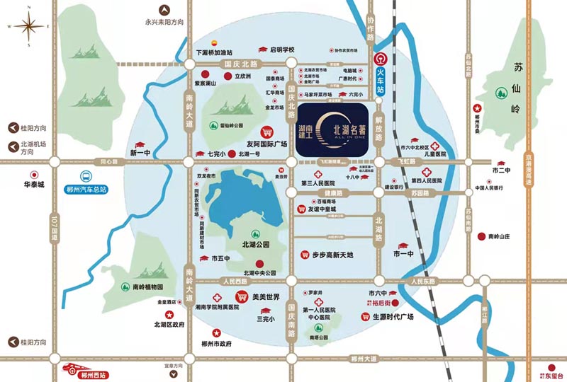 郴州建投北湖名著位于郴州市北湖区北湖公园东岸（原马家坪）,近期房价7000元/平米,后续将不定期为您带来郴州建投北湖名著房价走势等动态,包括开盘日期、团购优惠、户型图等信息。