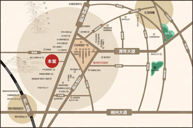 郴州湘核云山春晓位于湖南省郴州市北湖区南岭大道134号（七里洞小学旁),近期房价6300元/平米,后续将不定期为您带来郴州湘核云山春晓房价走势等动态,包括开盘日期、团购优惠、户型图等信息。